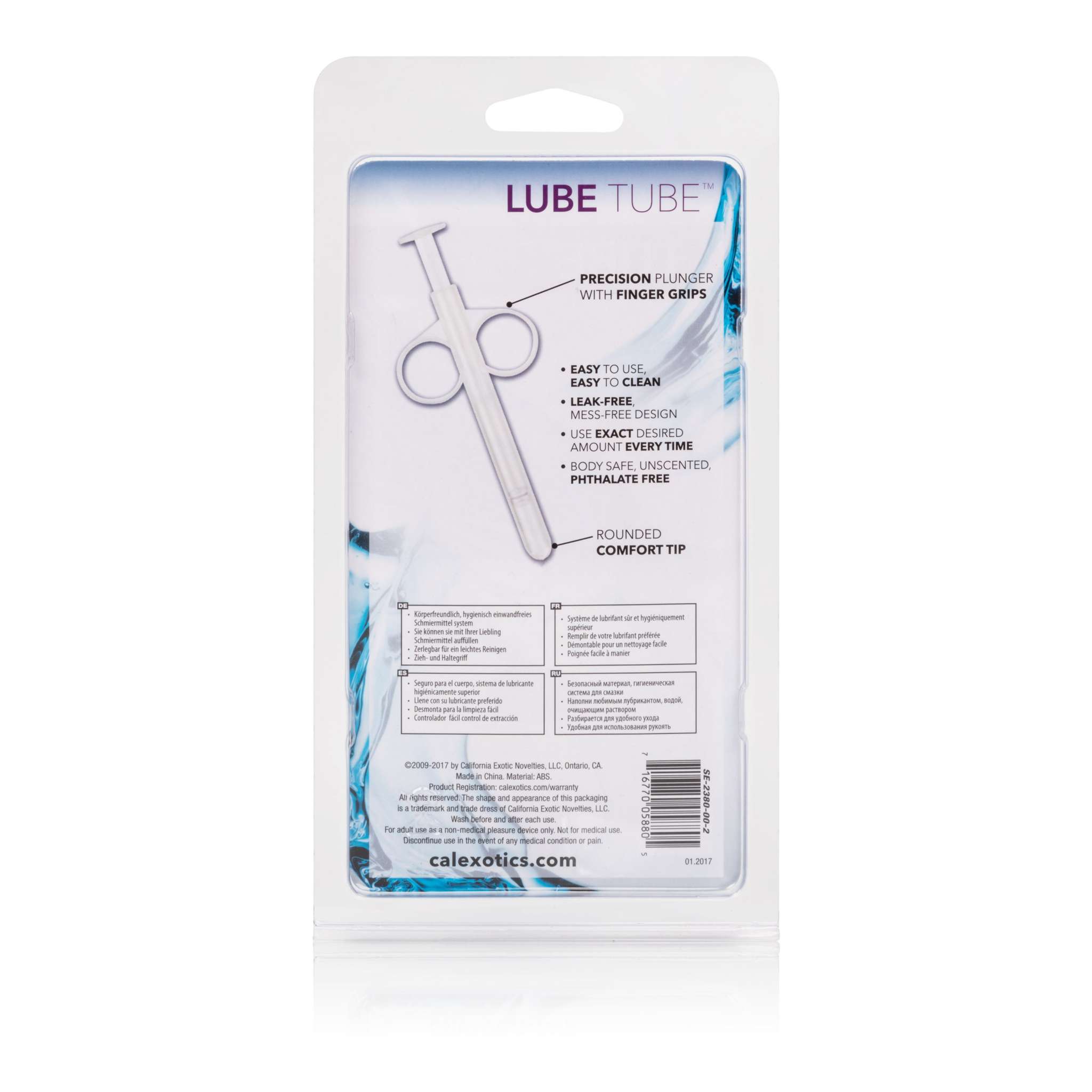 Lube Tube 2 Pack reusable precision lubricant applicators with finger grips in clear packaging