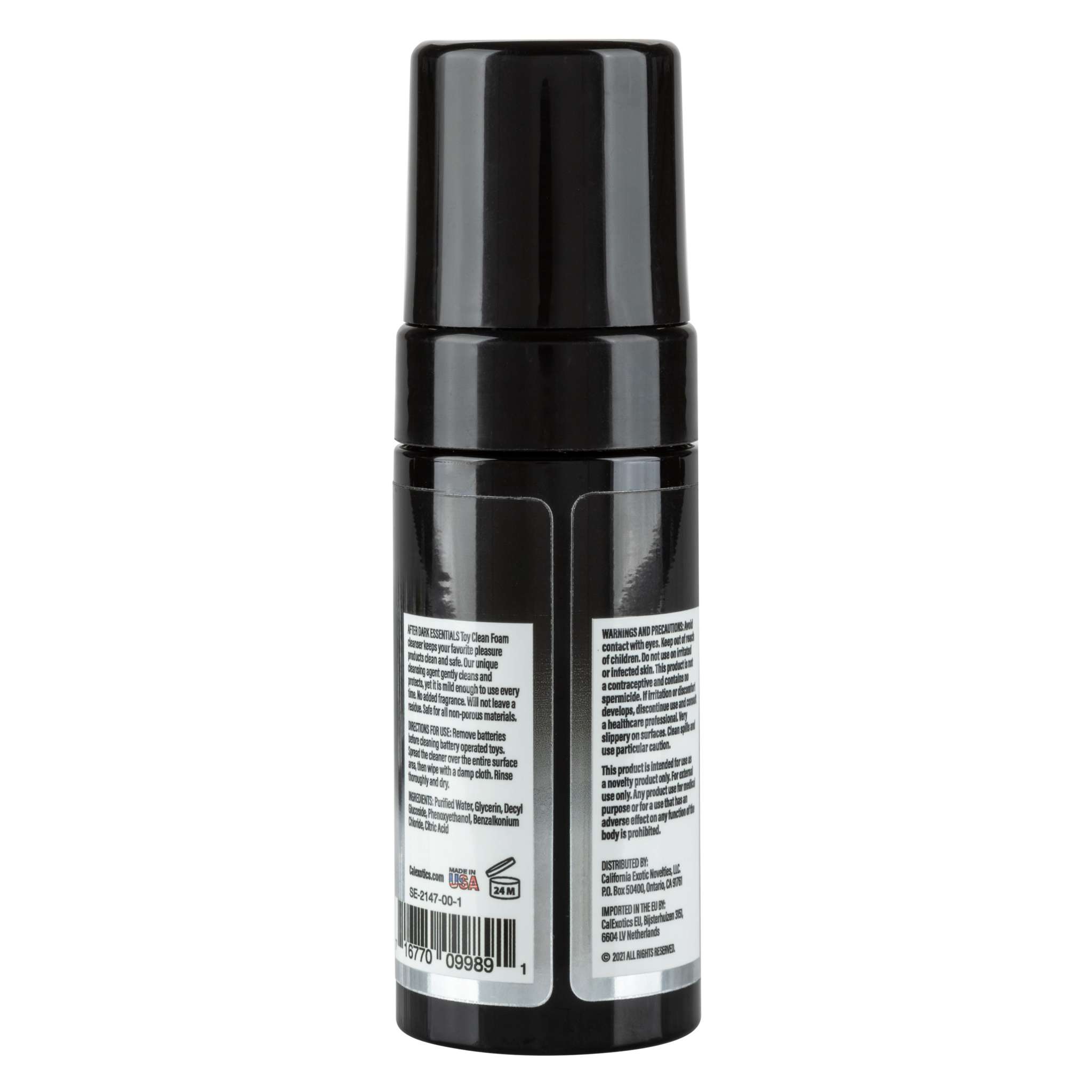 After Dark Essentials 4 oz foam toy cleaner bottle with pump nozzle for intimate toy hygiene and safety