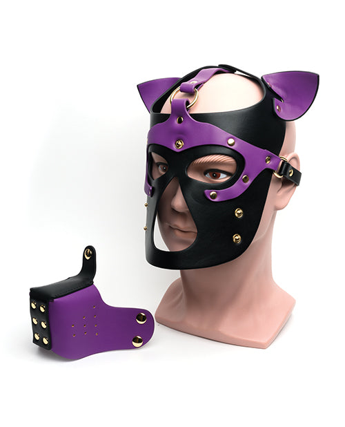 665 Bondage Pup Hood - O/S Black/Purple by Bondage & Fetish Toys
