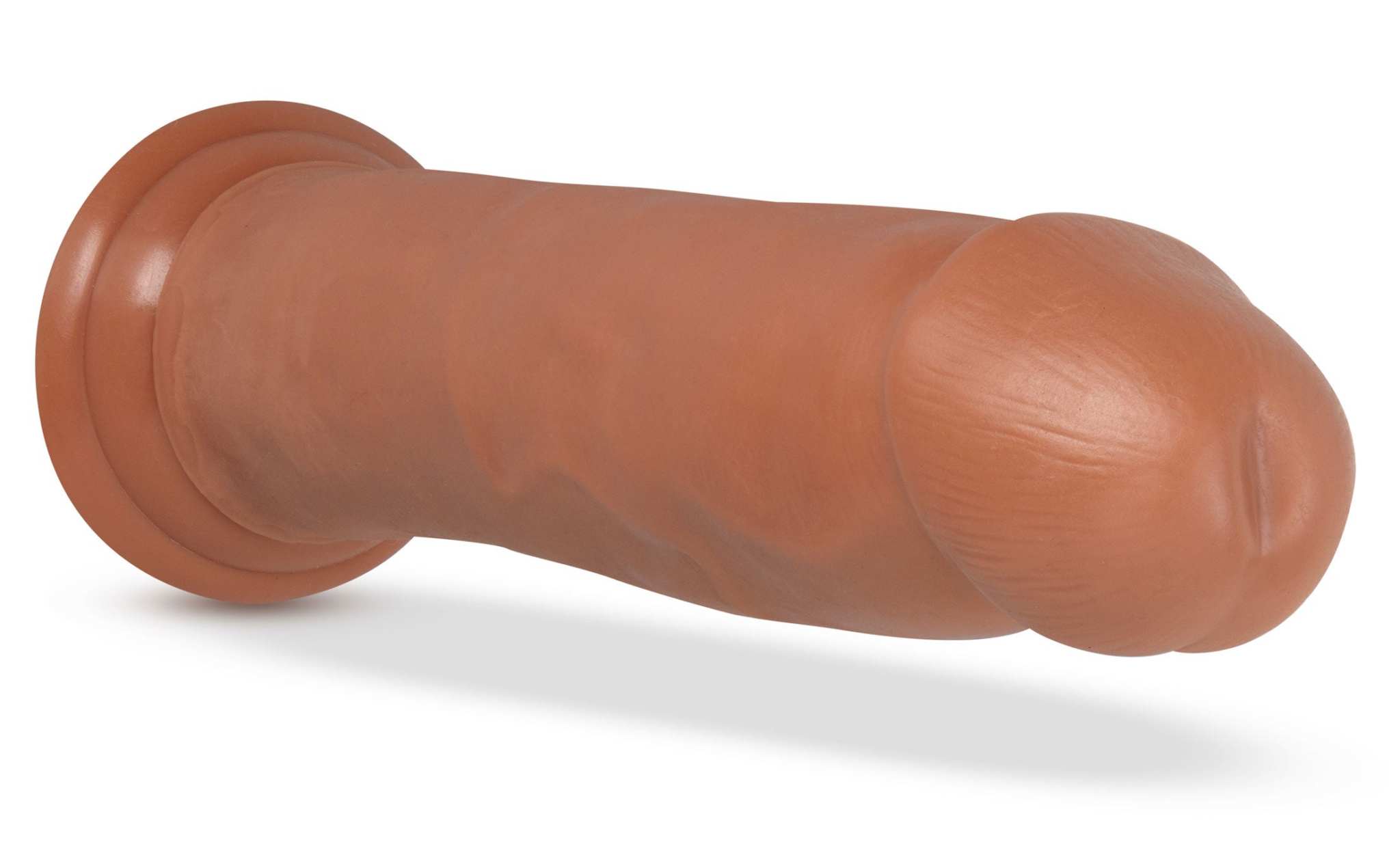 Au Naturel Carlos 9 inch dildo in mocha brown with realistic texture and suction cup base