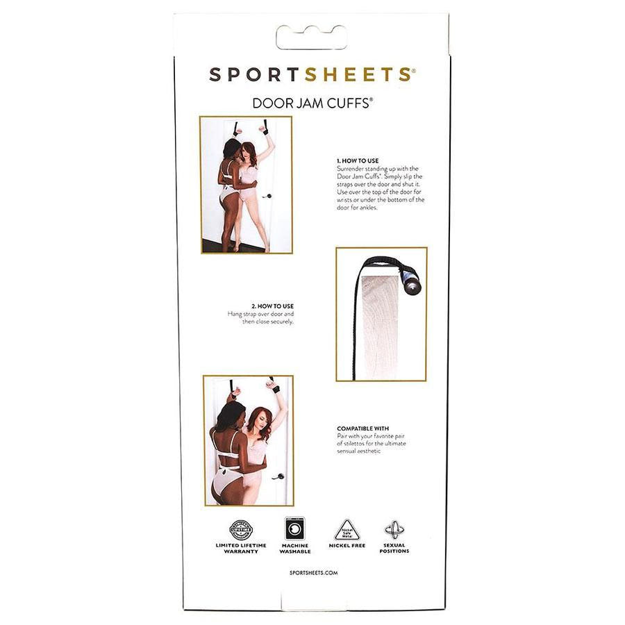 Sportsheets Adjustable Door Jam Cuffs Set Black