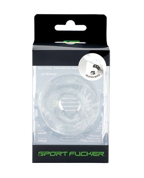 Sport Fucker Skater Boyz clear cock ring in skateboard wheel design for enhanced pleasure and performance