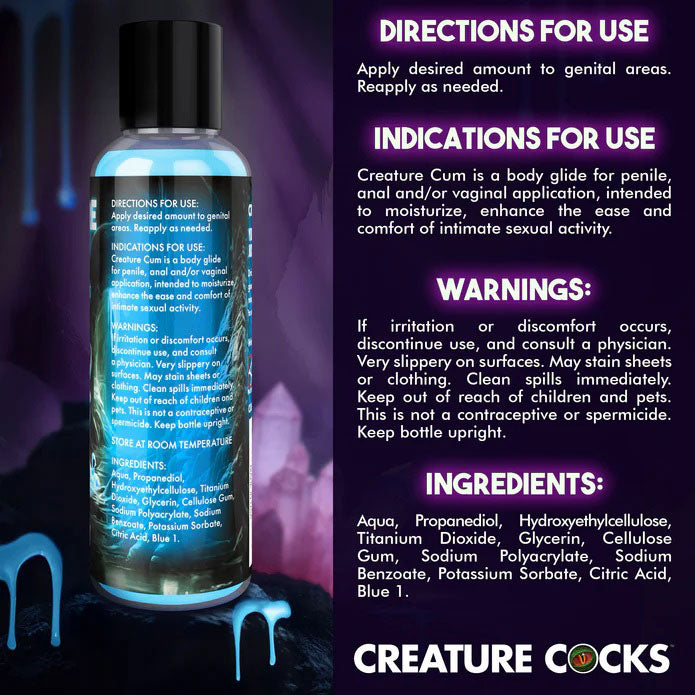 Creature Cum Blue Water-Based Lubricant 4oz by Lubricants, Creams & Glides
