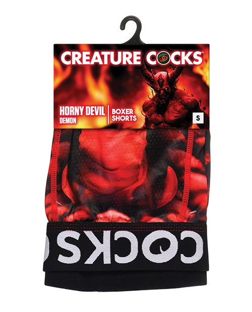 Creature Cocks Horny Devil Demon boxer shorts with bold monster design and comfortable fit