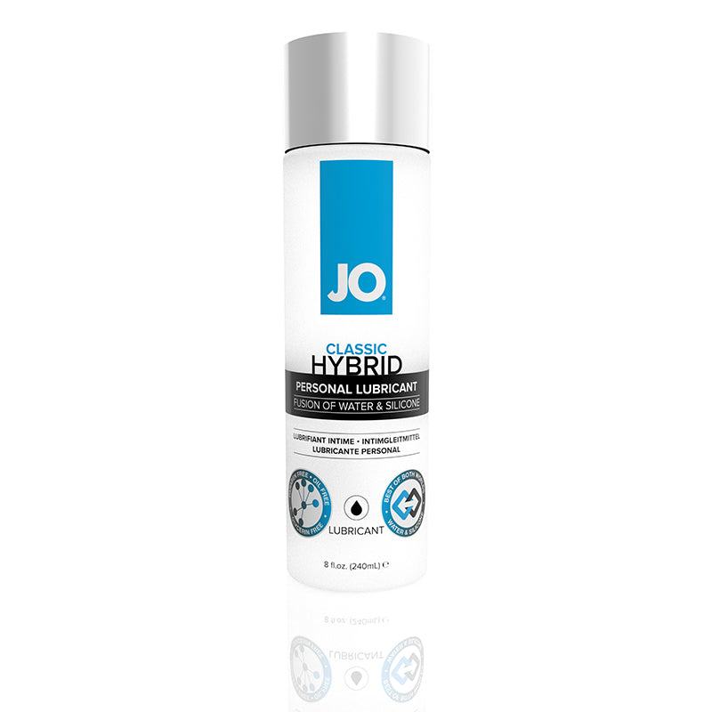 JO Classic Hybrid Lube bottle, silicone and water-based lubricant, 3oz.