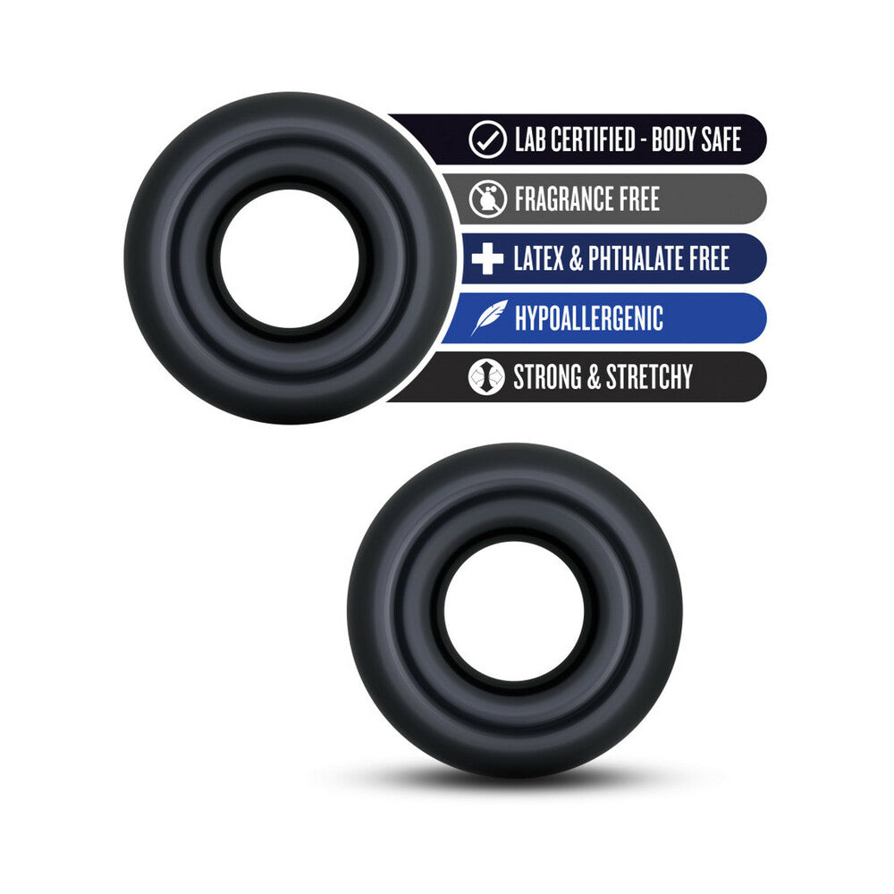 Blush Stay Hard Donut Rings Oversized Cockring 2-Pack Black