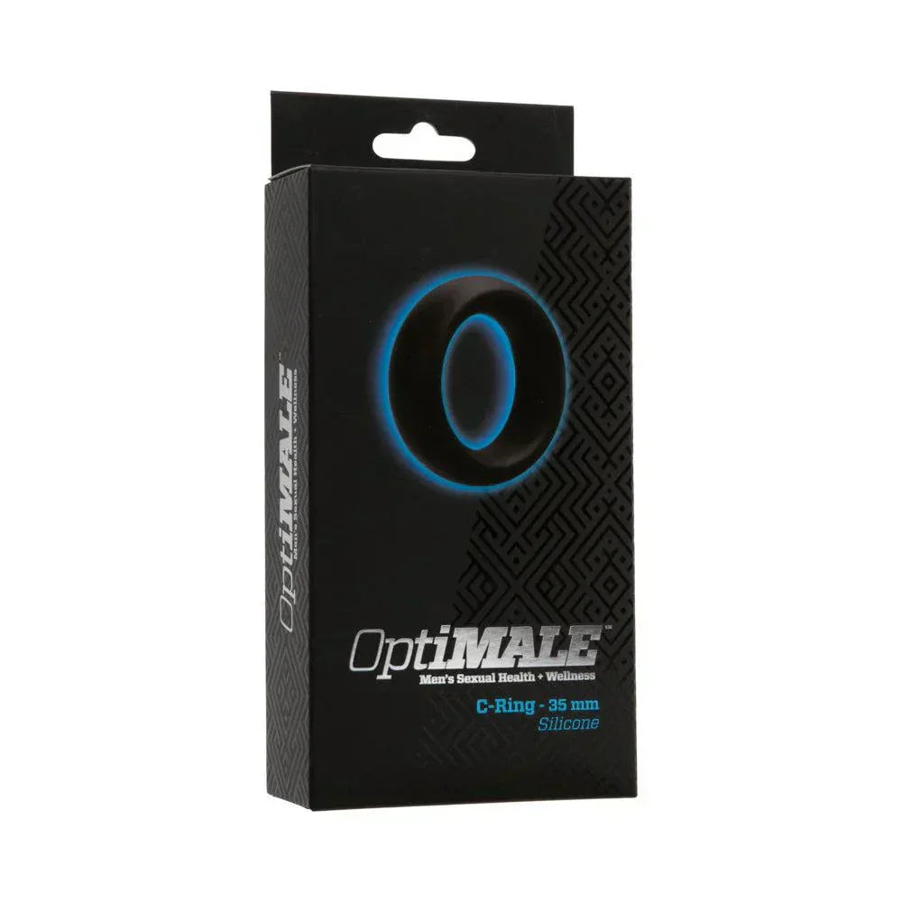 OptiMALE C-Ring 35mm Black silicone packaging.