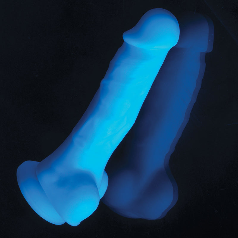 Firefly 8 inch Glow-in-the-Dark Dildo Blue Body Safe Silicone