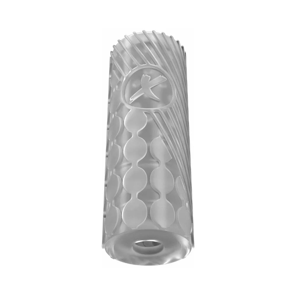 PDX Elite EZ Grip Stroker Clear with textured interior for enhanced pleasure.