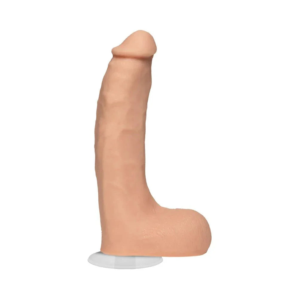 Signature Cocks Chad White 8.5 Inch ULTRASKYN dildo with removable suction cup in vanilla color.