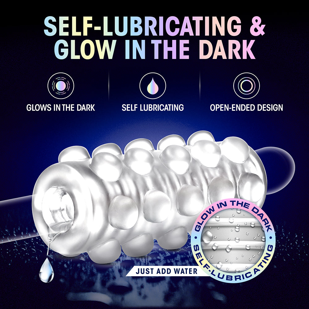 Blush M for Men Soft + Wet Reversible Orb Glow in the Dark Self-Lubricating Stroker Frosted