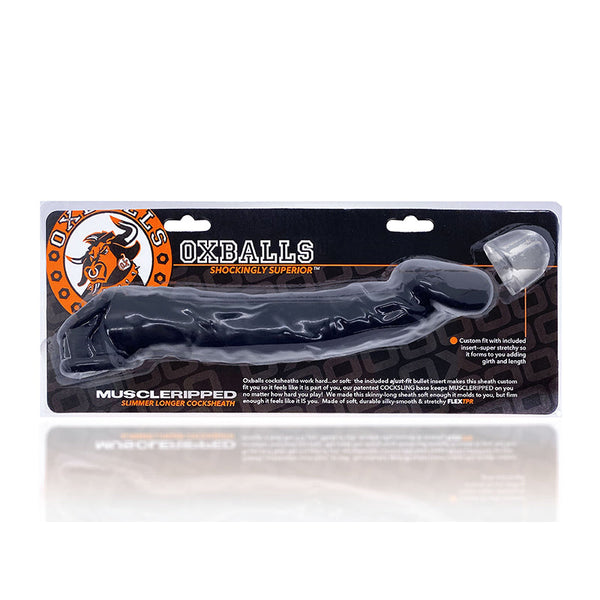 Oxballs Muscle Ripped Cocksheath - Ultimate Silicone Pleasure Enhancer Black