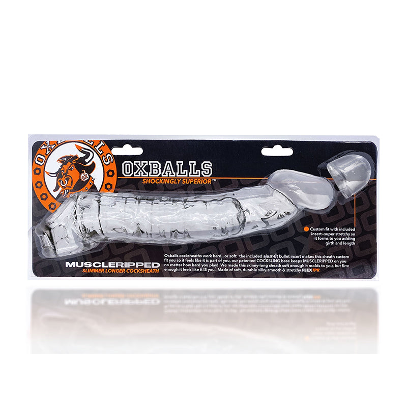 Oxballs Muscle Ripped Cocksheath - Ultimate Silicone Pleasure Enhancer Clear