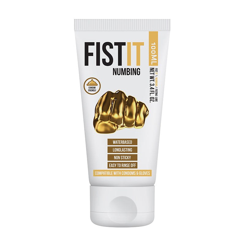 Fist It Numbing lubricant, 100ml water-based, long-lasting formula for enhanced pleasure.