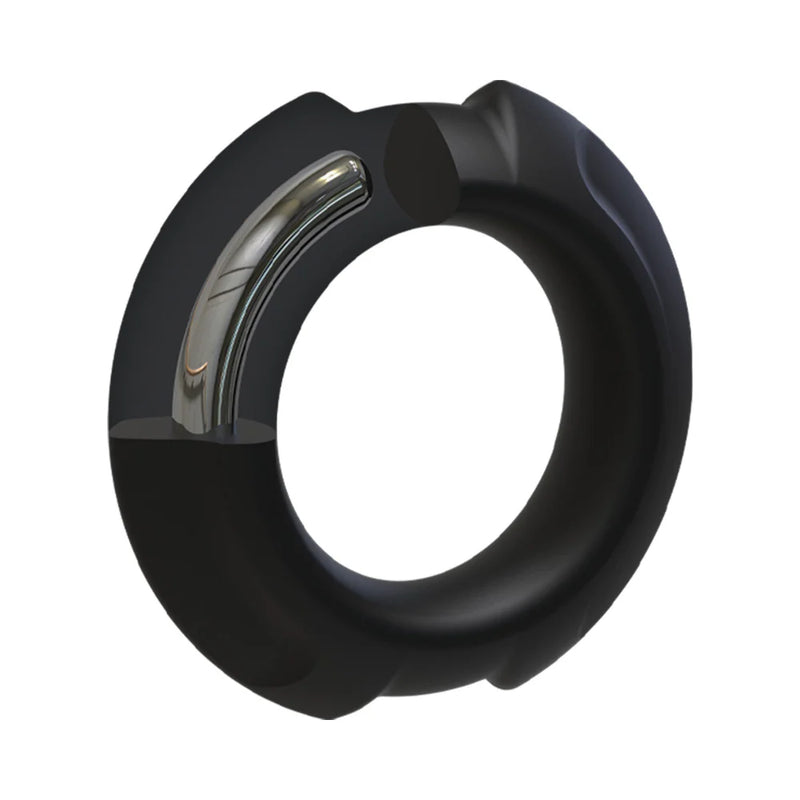 OptiMALE FlexiSteel Silicone, Metal Core Cock Ring 35 mm Black