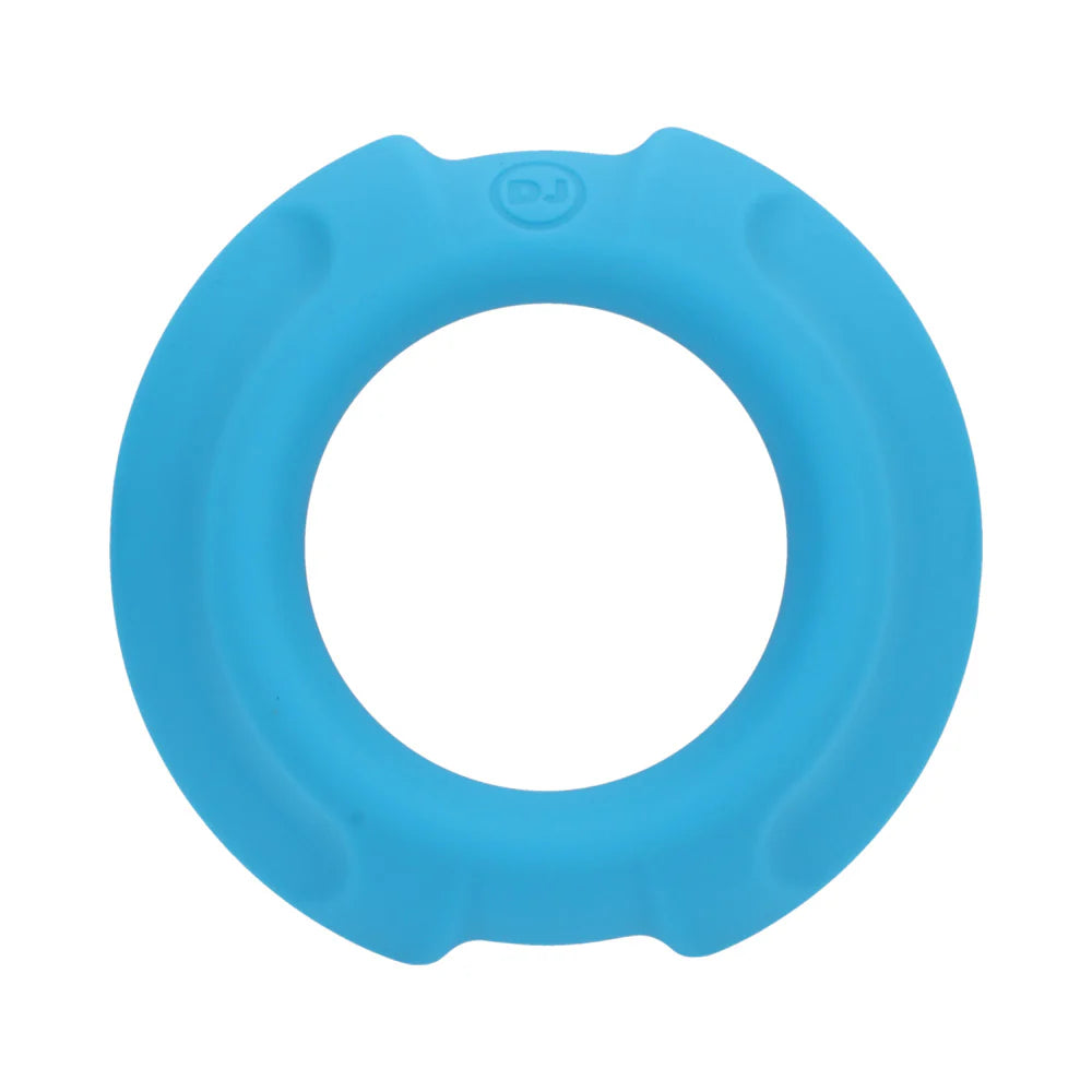 OptiMALE FlexiSteel Silicone Metal Core Cock Ring 35 mm Blue, durable and flexible design.