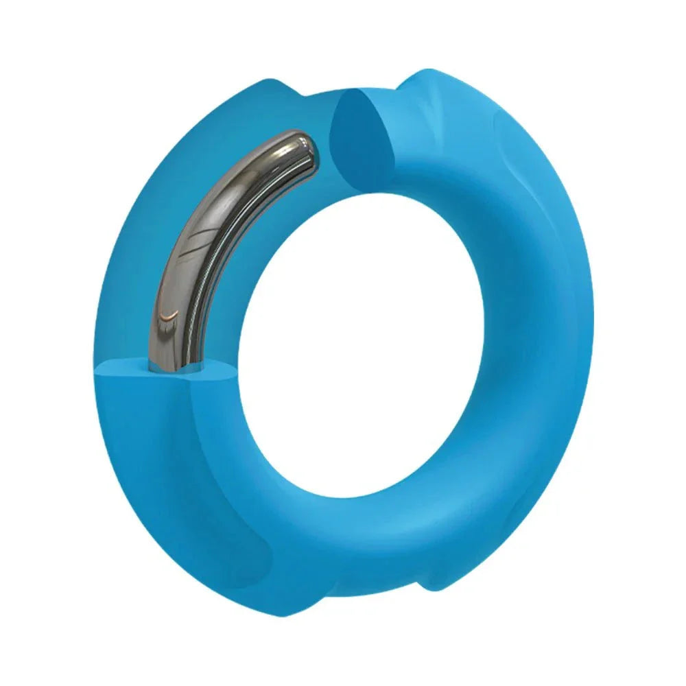 OptiMALE FlexiSteel Silicone Metal Core Cock Ring 35 mm Blue