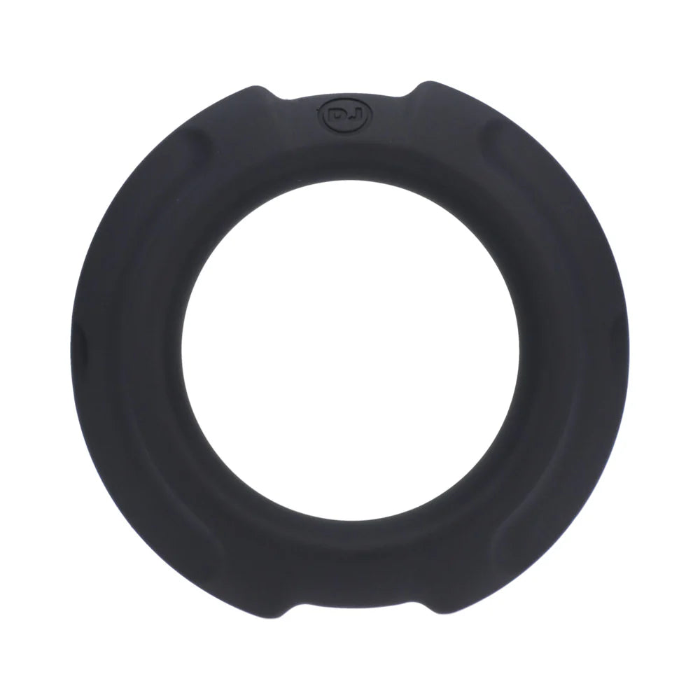 OptiMALE FlexiSteel Silicone Metal Core Cock Ring 43 mm Black, sleek black design, silicone and metal core, for pleasure and comfort.