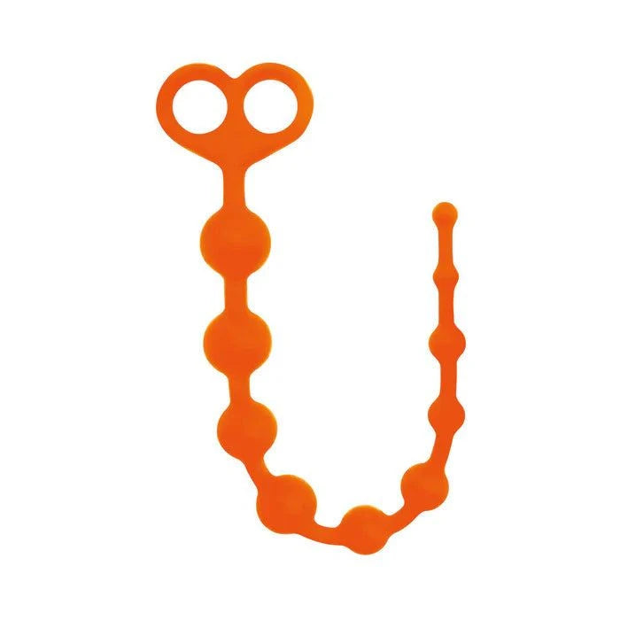 Curve Toys Rooster Perfect 10 Silicone Anal Beads - Orange