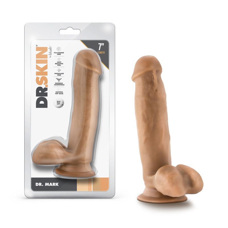 Dr. Skin Dr. Mark 7 in. Dildo with Balls Tan