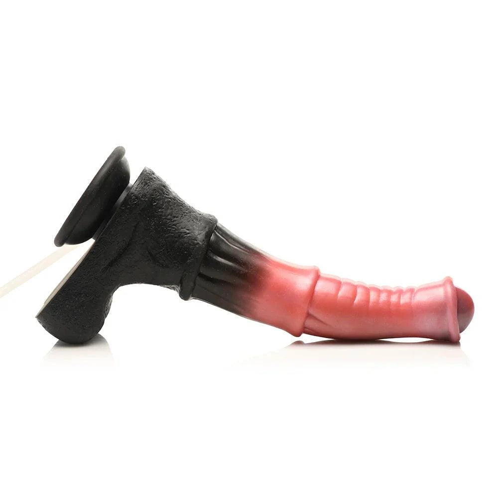 Creature Cocks Centaur Explosion Squirting Silicone Dildo with suction base and syringe attachment.