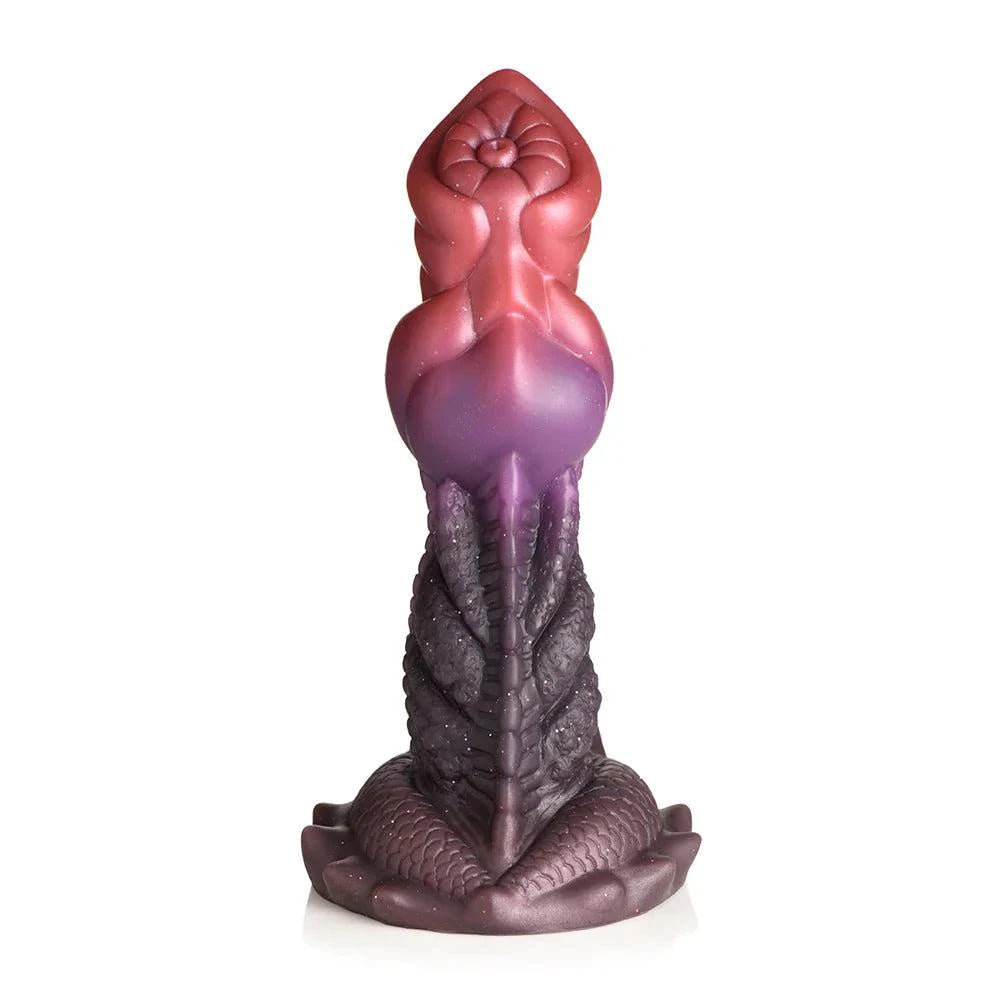 Creature Cocks Deep Diver Silicone Dildo with textured ridges in vibrant colors.