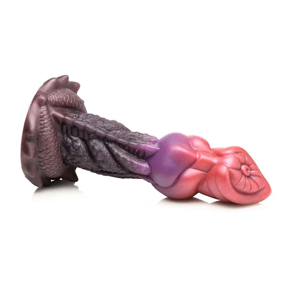 Creature Cocks Deep Diver Silicone Dildo with textured design and colorful fantasy theme.