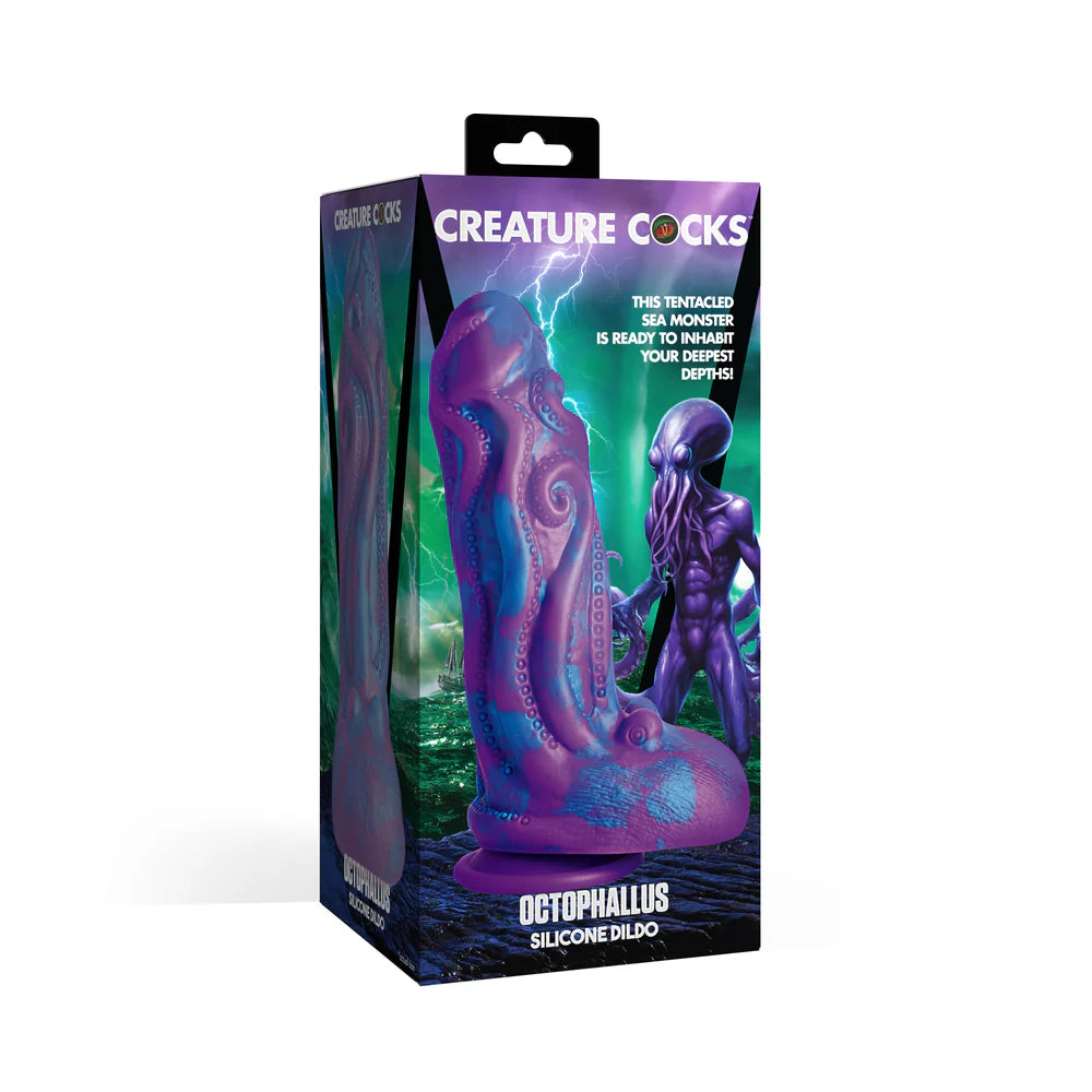 Creature Cocks Octophallus Silicone Dildo with octopus design packaging.