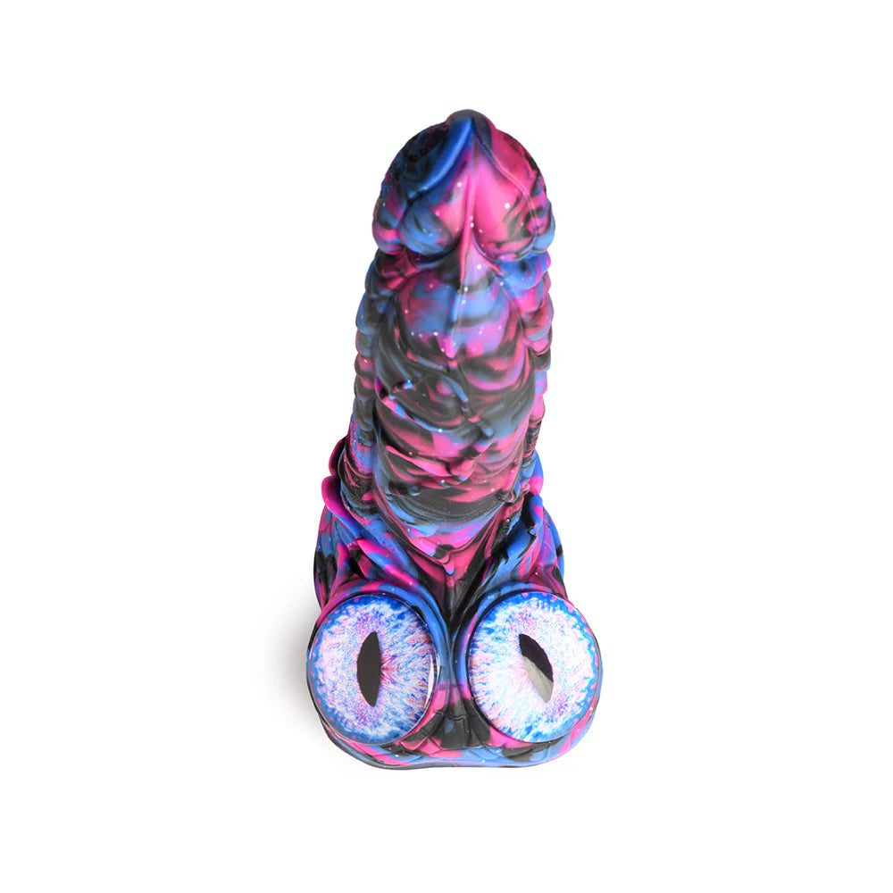 Colorful Creature Cocks Alienoid Silicone Dildo with galaxy-inspired design and textured shaft.