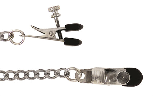 Adjustable Broad Tip Nipple Clamps with Curbed Chain