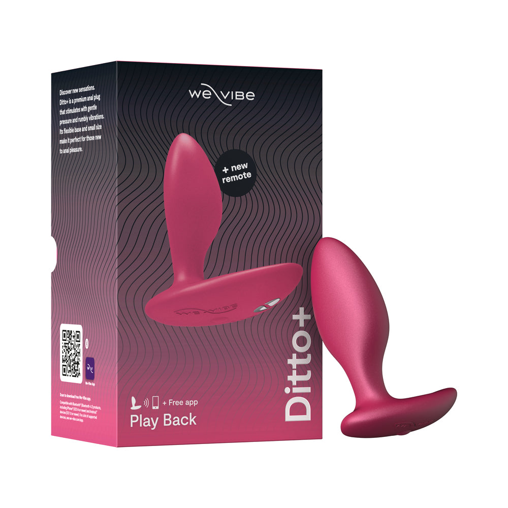 We-Vibe Ditto+ Rechargeable Remote Control Vibrating Anal Plug Satin Black