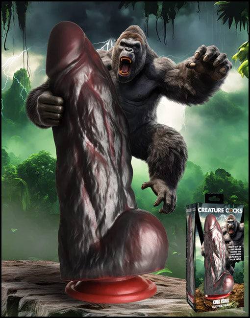 Creature Cocks King Kong Silicone Dildo with suction cup base and lifelike design.