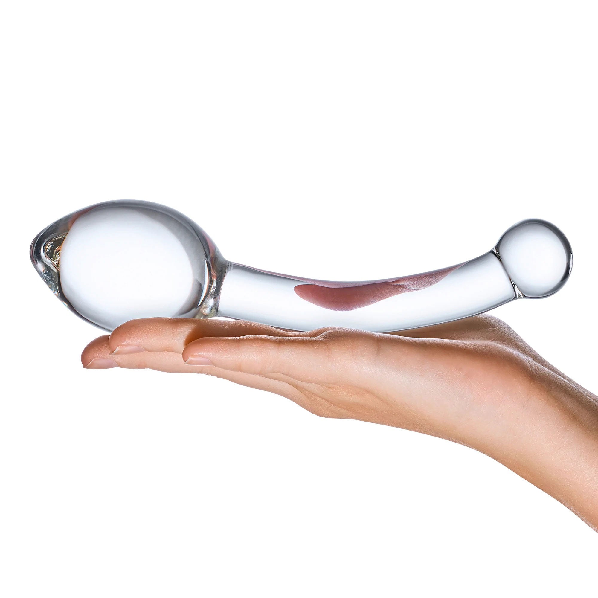 Glas 8 in. Pure Indulgence Anal Slider Prostate Stimulating Glass Dildo