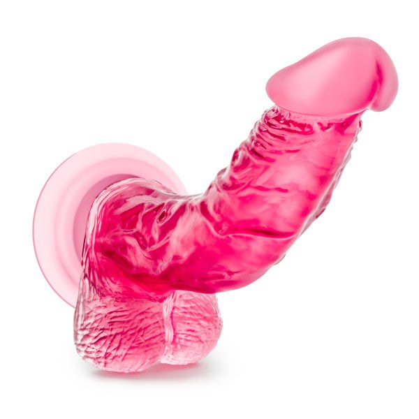 Pink realistic curved dildo with suction cup base Blush B Yours Sweet n Hard 7