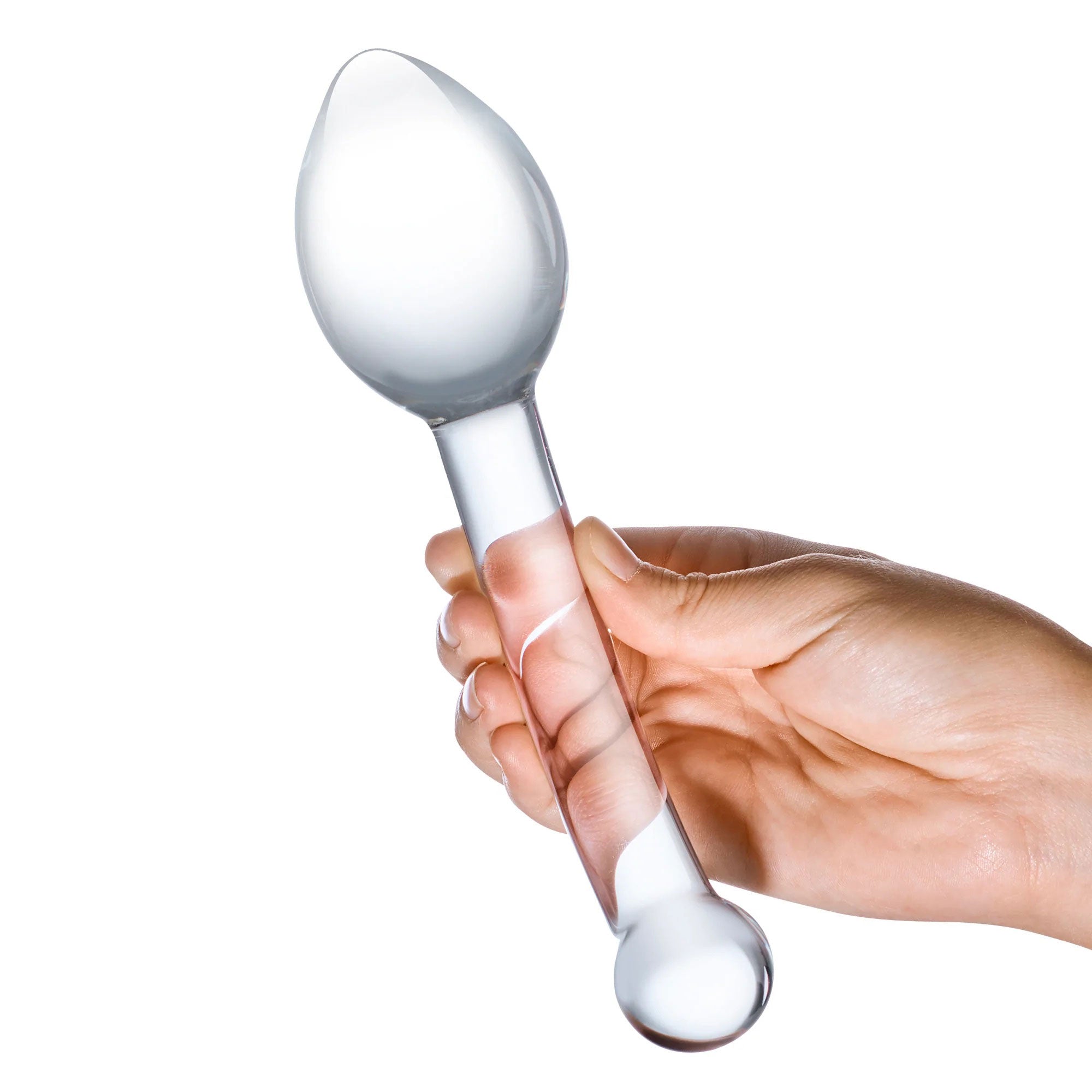 Glas 8 in. Pure Indulgence Anal Slider Prostate Stimulating Glass Dildo