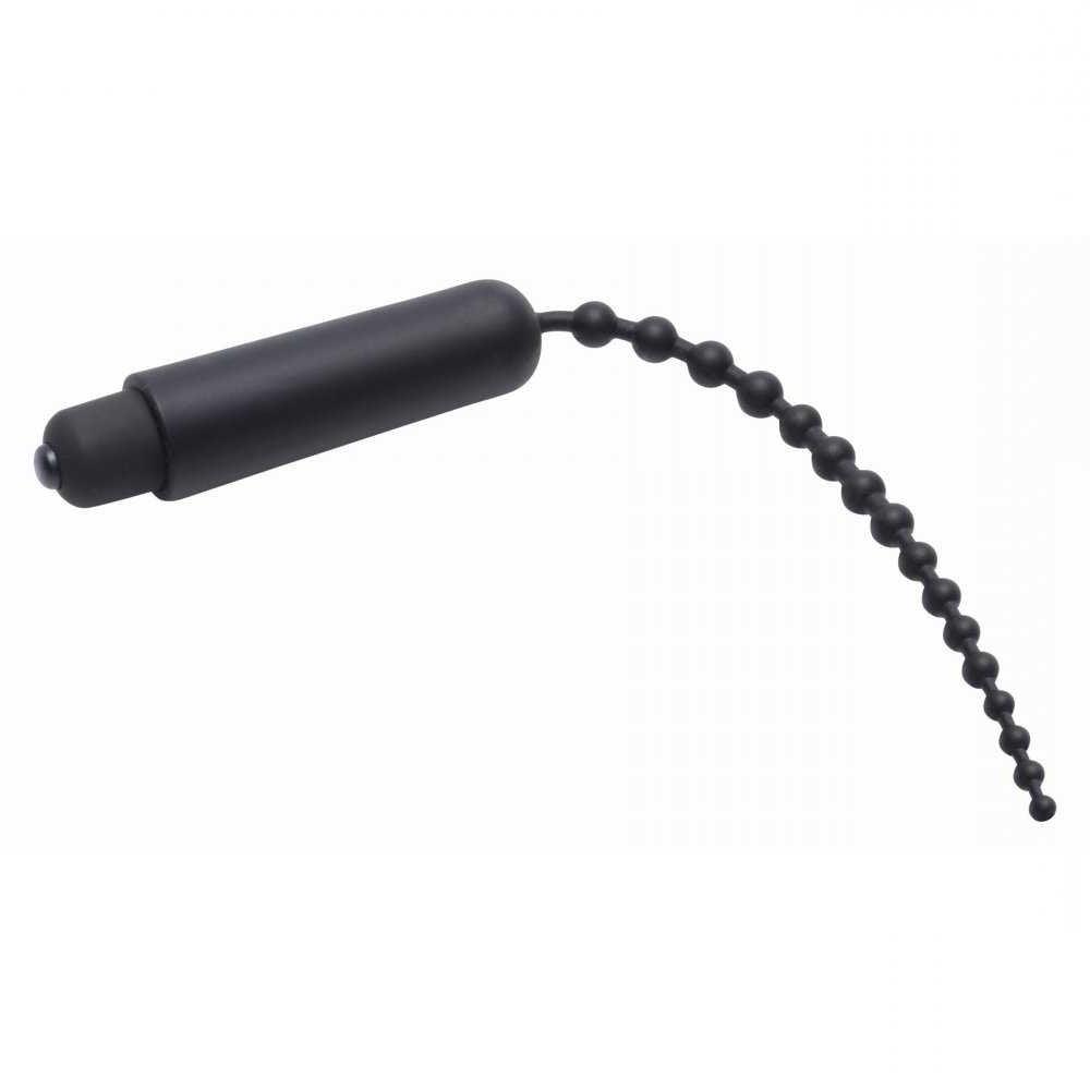 Master Series Dark Rod vibrating beaded silicone sound for intense pleasure.