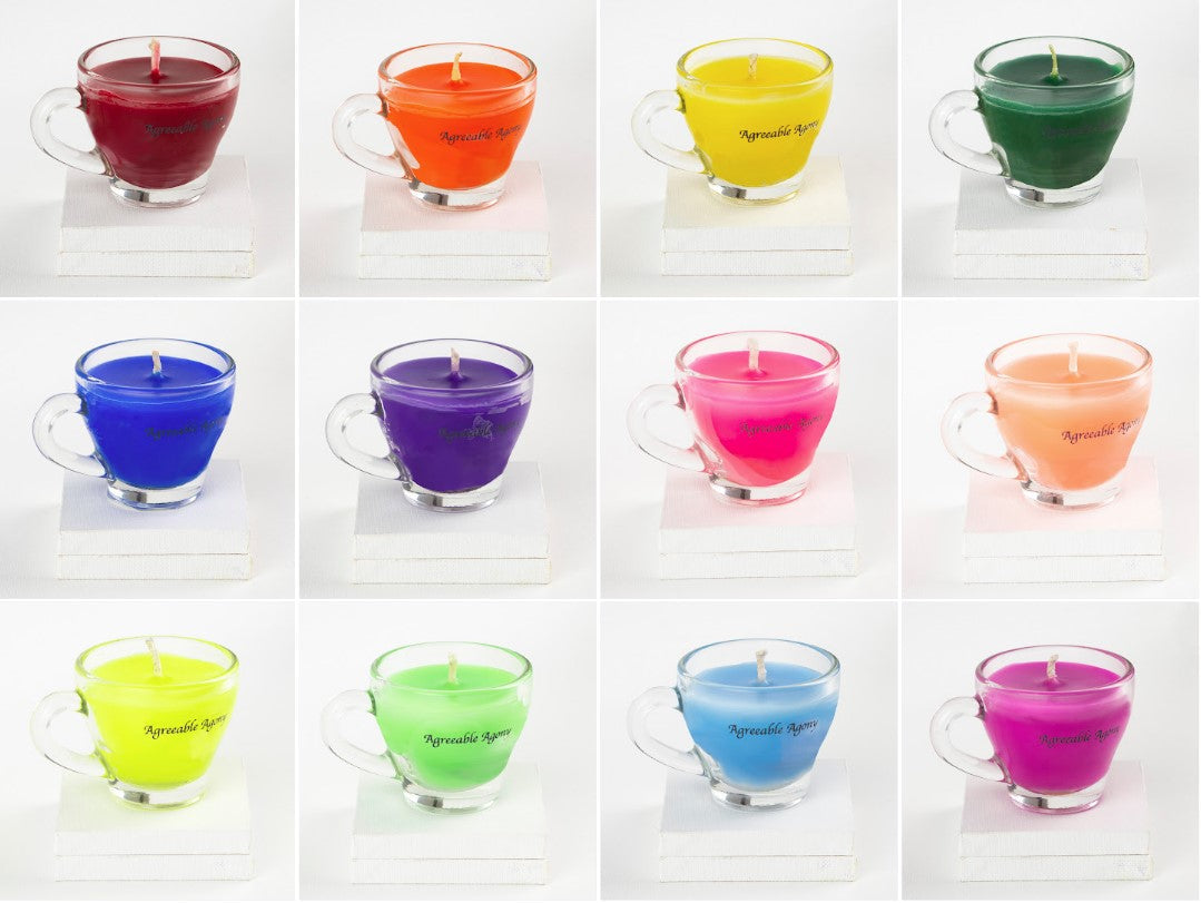 Mini Candle Rainbow Sets - Wax Play Teacup Candle - Low Temp - Paraffin - Regular & Blacklight