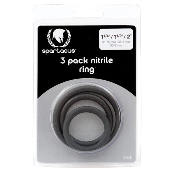 Nitrile Cock Ring Set (Black/3)