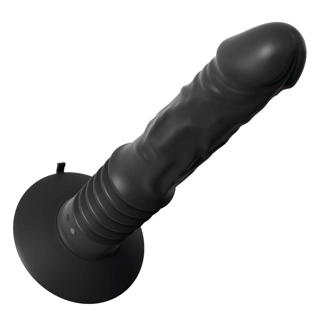 Rechargeable 12-inch silicone vibrating anal toy with remote control.