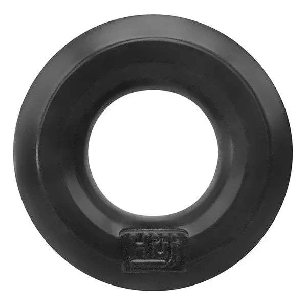 Hunkyjunk HUJ C-Ring, black silicone, sleek design, intimate pleasure enhancement, snug fit, durable and stretchy.