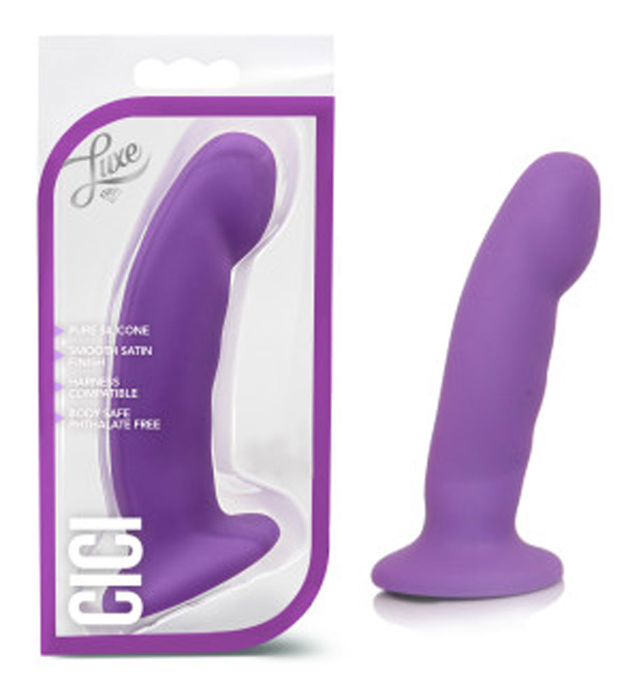 Luxe Cici 6.5 in. Curved Silicone Dildo Purple