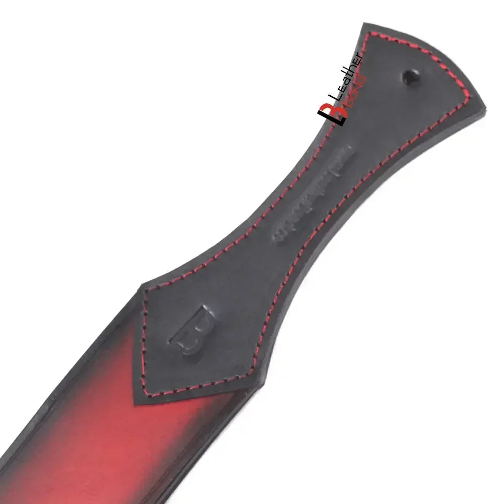 Real Cowhide Saddle Leather Spanking BDSM Paddle Slapper Thick, Weighty & Sturdy Hand Made 2 layer Burgundy Black