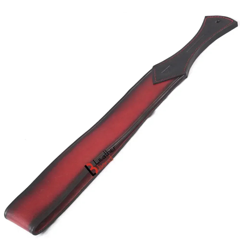 Real Cowhide Saddle Leather Spanking BDSM Paddle Slapper Thick, Weighty & Sturdy Hand Made 2 layer Burgundy Black