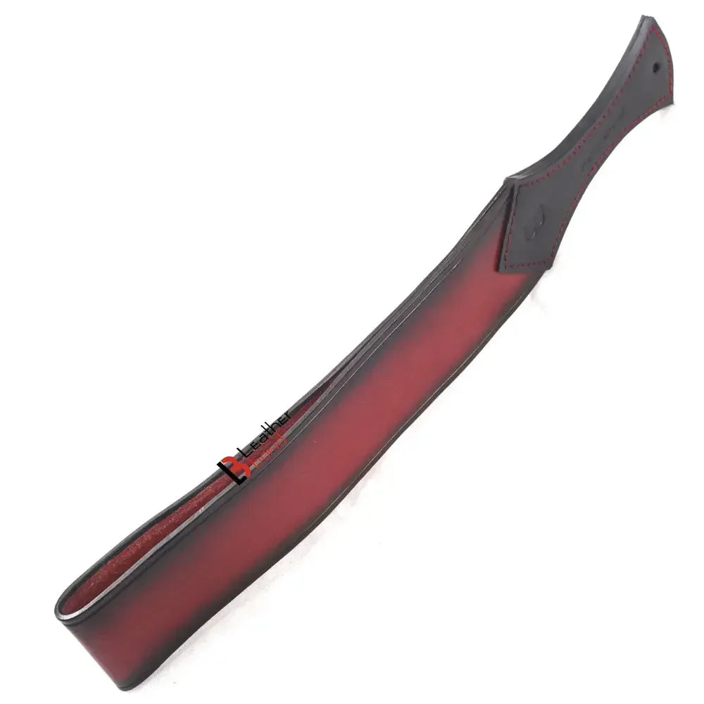 Real Cowhide Saddle Leather Spanking BDSM Paddle Slapper Thick, Weighty & Sturdy Hand Made 2 layer Burgundy Black