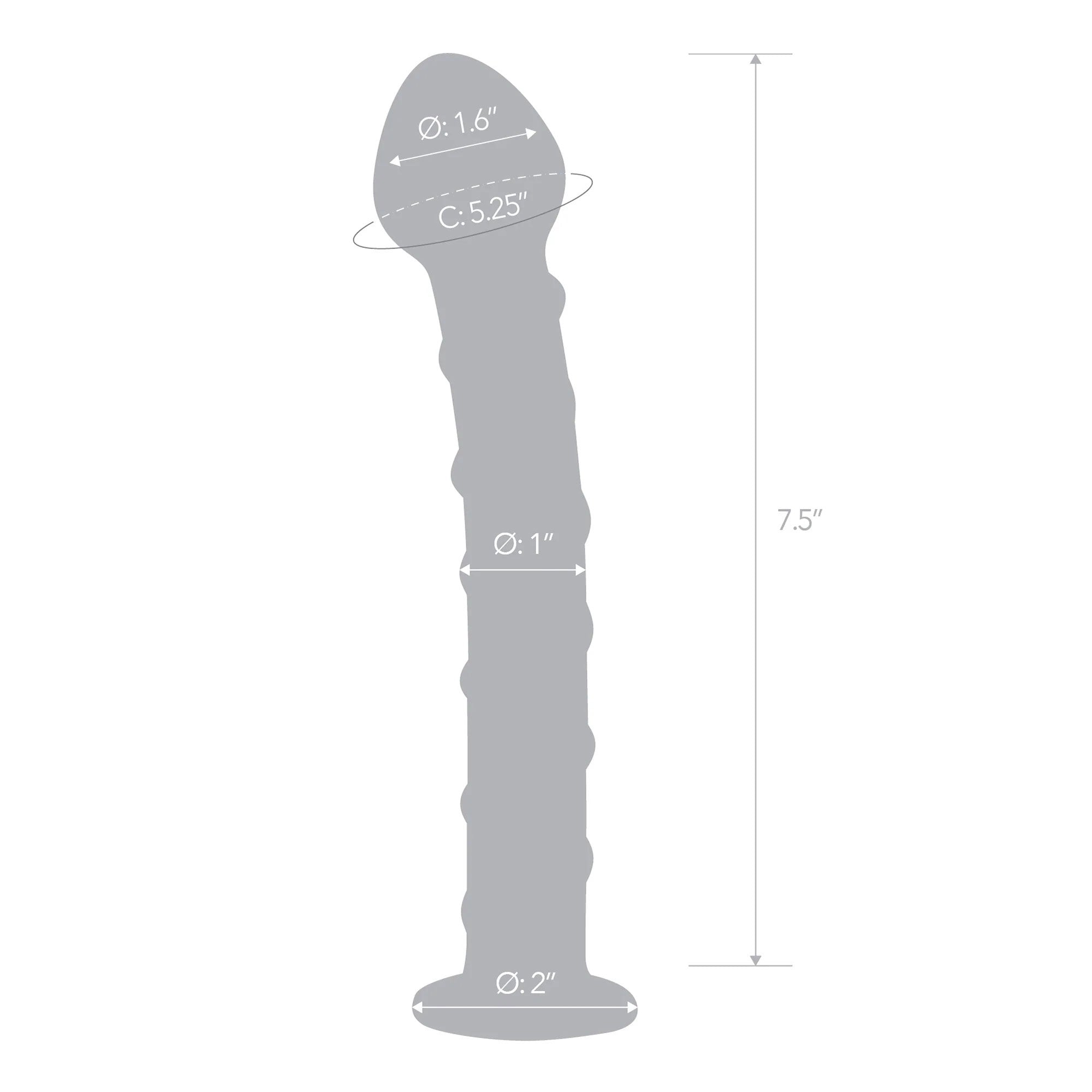 Glas 7.5 in. Blue Spiral Glass Dildo
