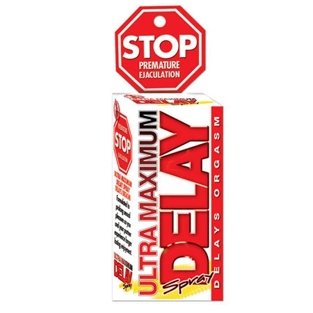 Stop Ultra Maximum Delay Spray packaging for premature ejaculation control.