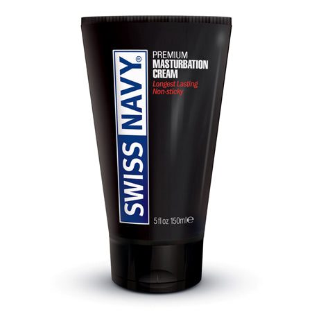 Swiss Navy Masturbation Cream 5oz tube with premium water-based lubricant.