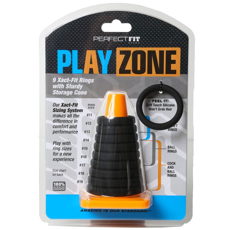 Perfect Fit Play Zone Kit Black with storage cone and nine Xact-Fit rings.