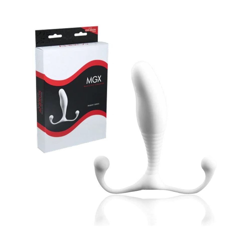 Aneros Trident Series prostate stimulator with packaging, designed for enhanced pleasure and comfort.