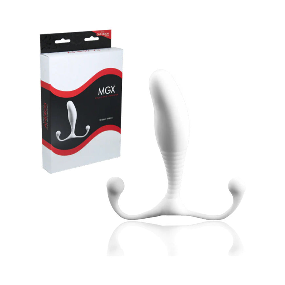 Aneros Trident Series prostate stimulator with packaging, designed for intense prostate stimulation and arousal.